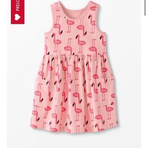 Hanna Anderson Sleeveless Print Pocket Dress Pink Flamingo Lagoon 140 Cm Girl 10